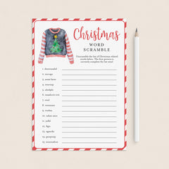 Word Scramble Game for Ugly Sweater Christmas Party by LittleSizzle