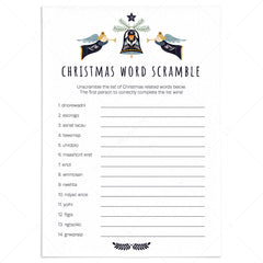 Christmas Word Scramble with Answer Key Printable by LittleSizzle