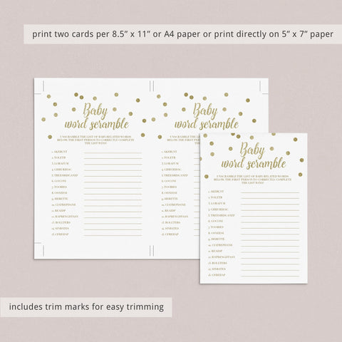 Popular baby shower games pack printable | Gold baby shower games ...