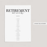 Retirement Word Scramble with Answers Printable