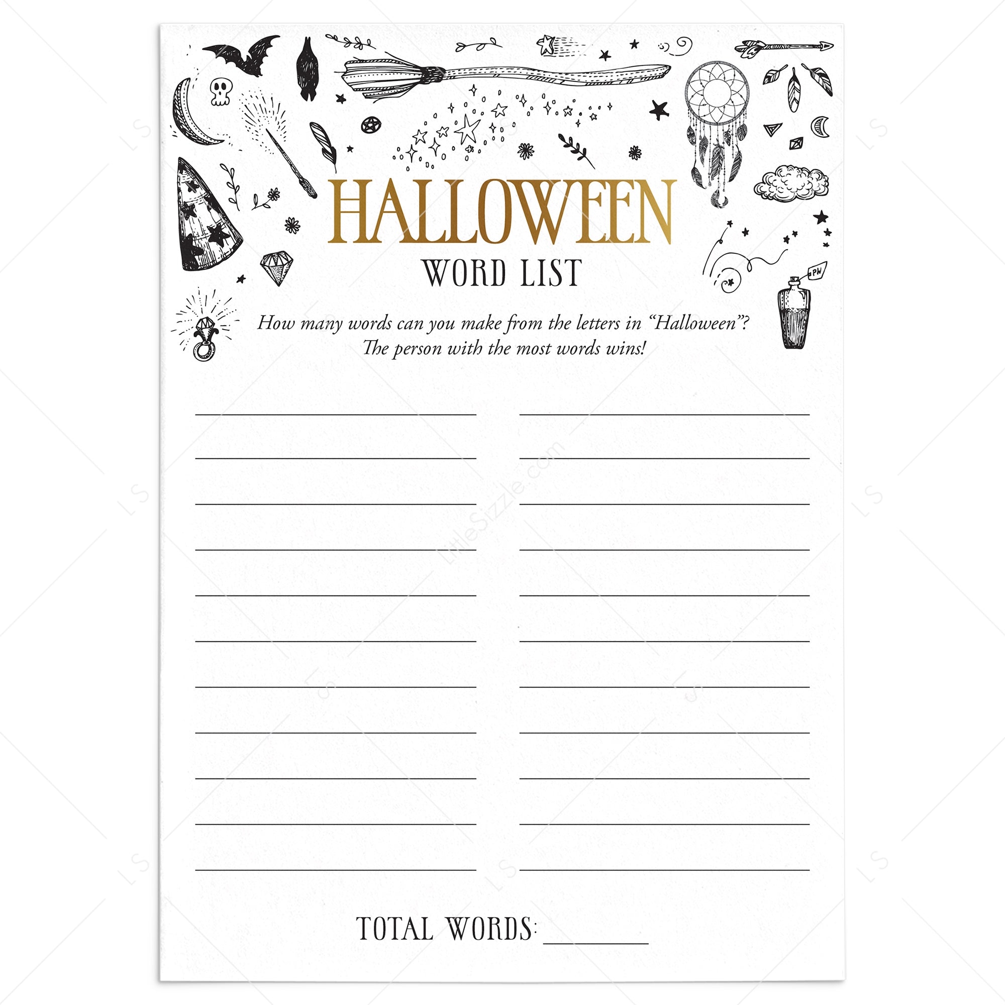 Witch Halloween Party Game for Kids and Adults by LittleSizzle