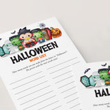 Halloween Classroom Activity Word List Printable
