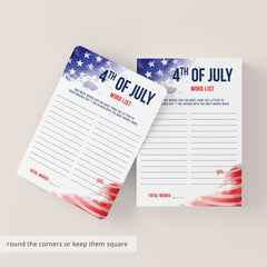 Independence Day Word Game Printable