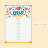 Printable Cinco de Mayo Word Scramble Game with Answers