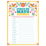 Printable Cinco de Mayo Word Scramble Game with Answers by LittleSizzle