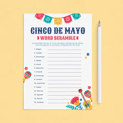 Cinco de Mayo Word Scramble with Answer Key Printable by LittleSizzle