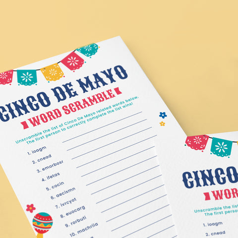 Cinco de Mayo Word Scramble with Answer Key Printable | Download ...