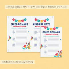 Cinco de Mayo Word Scramble with Answer Key Printable