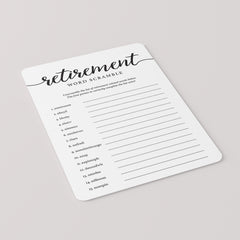 Retirement Scrambled Words Game Printable