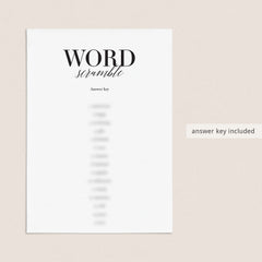 Printable Wedding Anniversary Word Scramble With Answers