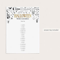 Hocus Pocus Halloween Word Scramble Game Printable