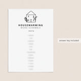 Housewarming Scrambled Words with Answers Printable