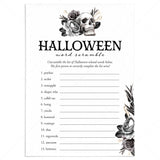 Floral Skull Halloween Word Scramble Game with Answers by LittleSizzle
