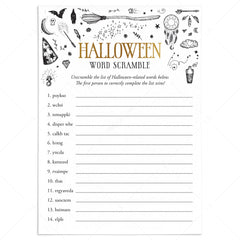 Hocus Pocus Halloween Word Scramble Game Printable by LittleSizzle