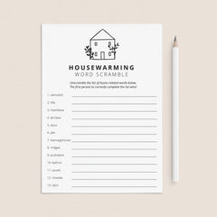 Housewarming Scrambled Words with Answers Printable by LittleSizzle