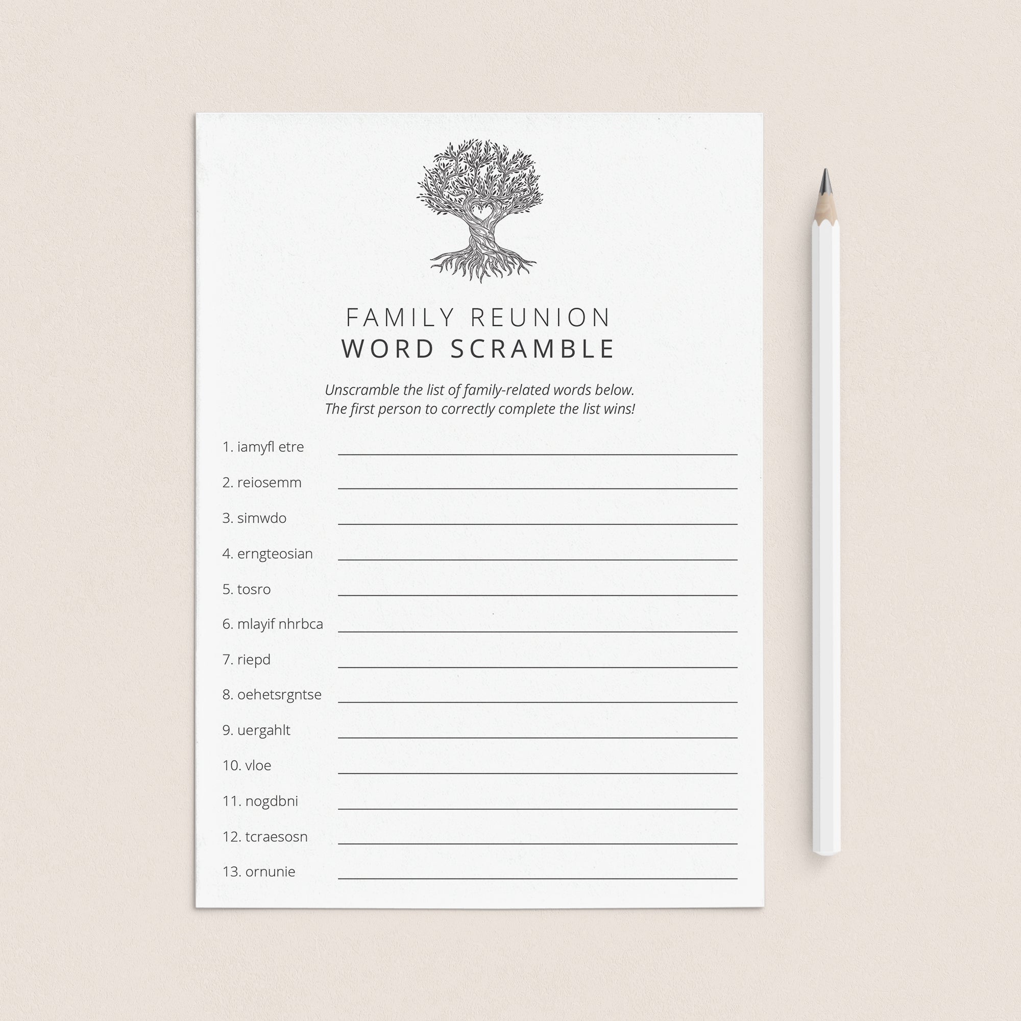 Family Reunion Word Scramble with Answers Printable by LittleSizzle