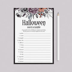 Floral Halloween Game Word Scramble Printable by LittleSizzle