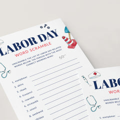 Labor Day Word Scramble with Answers