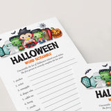 Halloween Word Scramble Game with Answer Key Printable