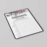 Floral Halloween Game Word Scramble Printable