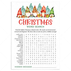 Christmas Word Find game with Hidden Message Printable by LittleSizzle