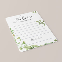 Botanical Bridal Advice Card Printable