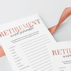 Blush Retirement Party Games for Women Printable