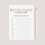 Blush Retirement Party Games for Women Printable