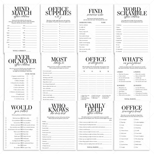 Office Party Games Bundle Printable by LittleSizzle
