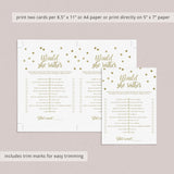 Gold confetti baby shower game would she rather by LittleSizzle