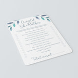 Blue Leaves Baby Shower Game Would She Rather Printable