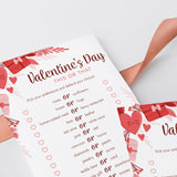 Valentine's Day This or That Questions Printable