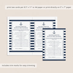 Nauti Bachelorette Party Games Printable