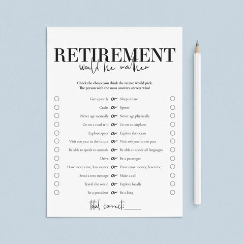 Retirement Party Games for Him Printable | Instant Download – LittleSizzle