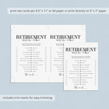 Retirement Party Would He Rather Game Cards Printable