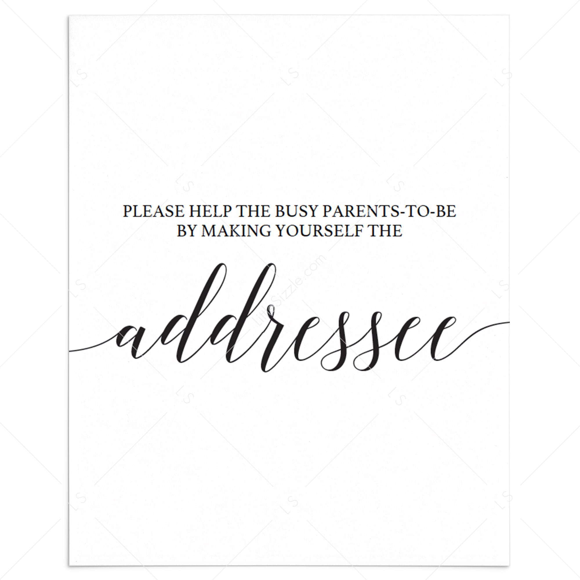 Address request table sign template by LittleSizzle