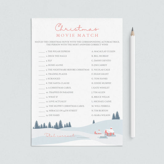 Christmas Movie Quiz Printable by LittleSizzle
