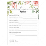 Dear Mom Letter Wishes for Mother's Day Template by LittleSizzle