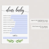 Zoom baby shower wishes cards download by LittleSizzle