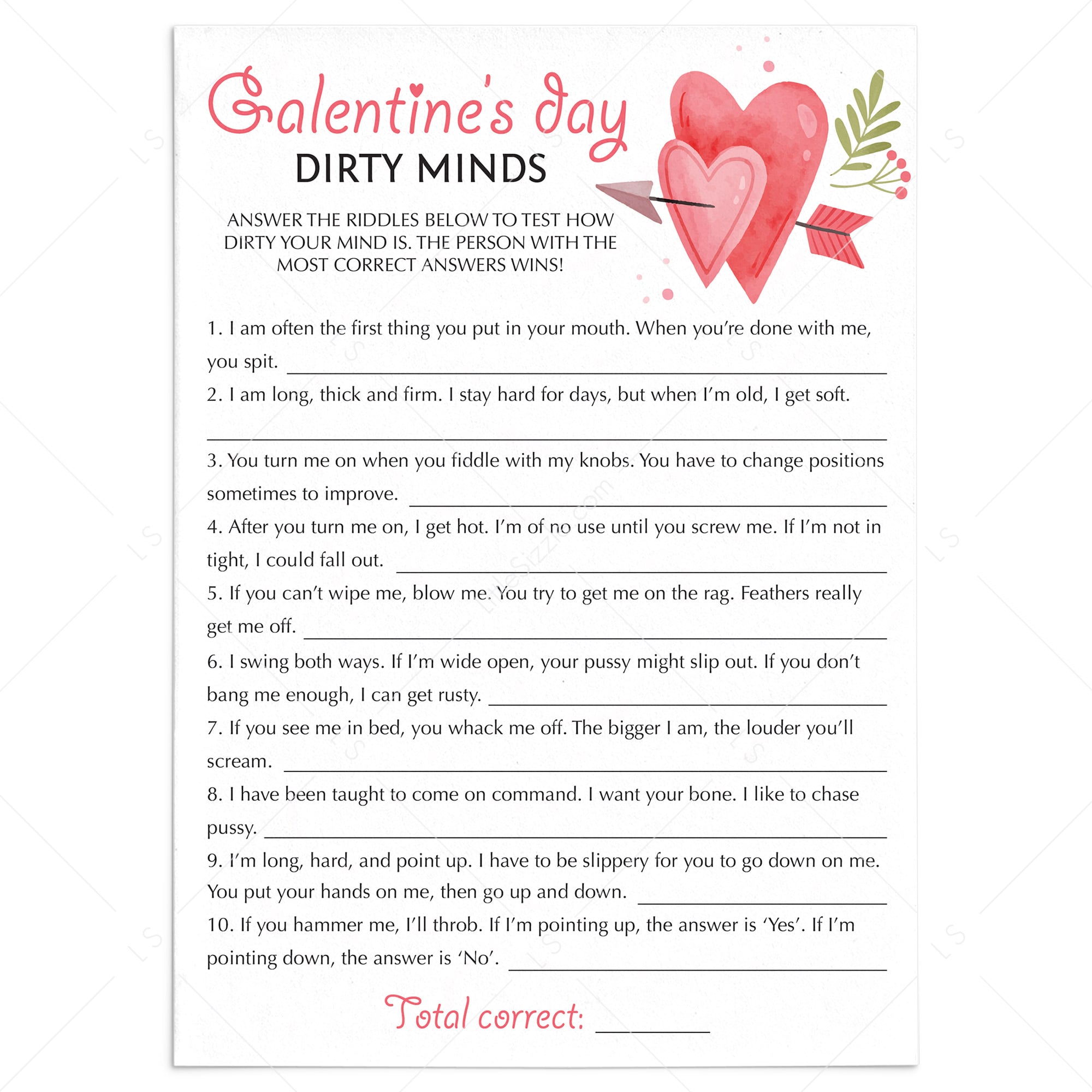 Dirty Minds What Am I Game for Zoom & Printable by LittleSizzle