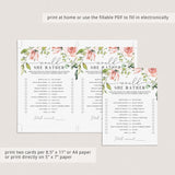 Zoom Bridal Shower Games Bundle Floral Theme Instant Download