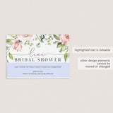 Watercolor roses bridal shower invitation inserts by LittleSizzle