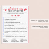 Galentine's Day Chickflick Game Instant Download