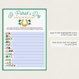 St. Patrick's Day Game Emoji Pictionary Printable & Virtual