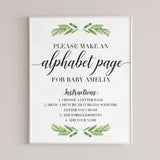 Instant download baby shower activity ABC book by LittleSizzle