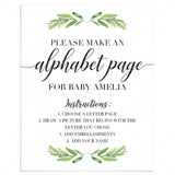 Baby shower alphabet book DIY printable by LittleSizzle