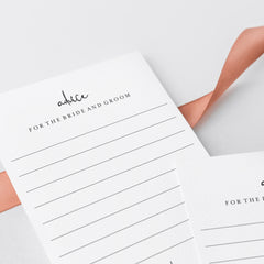 Modern Wedding Advice Cards Printable