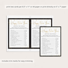 Happy New Year Around The World Game with Answers Printable
