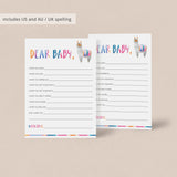 Dear baby cards for summer baby shower instant download by LittleSizzle