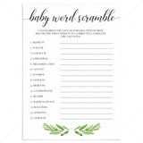 Baby Word Scramble game for baby shower by LittleSizzle